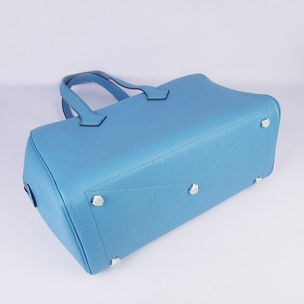 Best Replica Hermes Victoria Cowskin Leather Bag Light Blue H2802